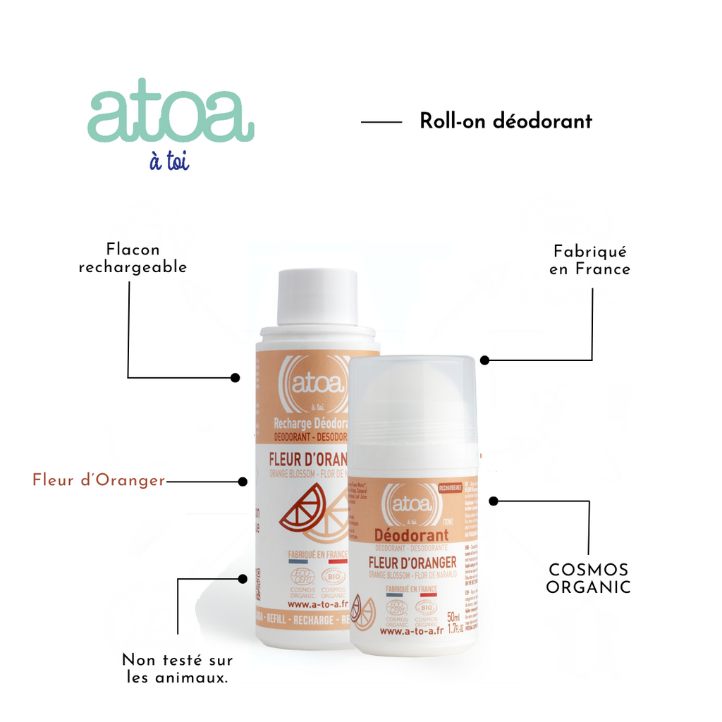 ATOA - RECHARGE Orange Blossom Roll-On Deodorant - COSMOS ORGANIC