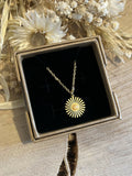 Collier soleil + perle orange