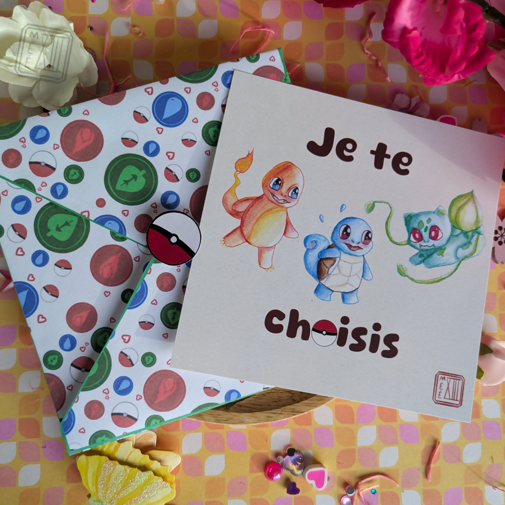 Ensemble enveloppe, sticker et cartes illustrée petits monstres