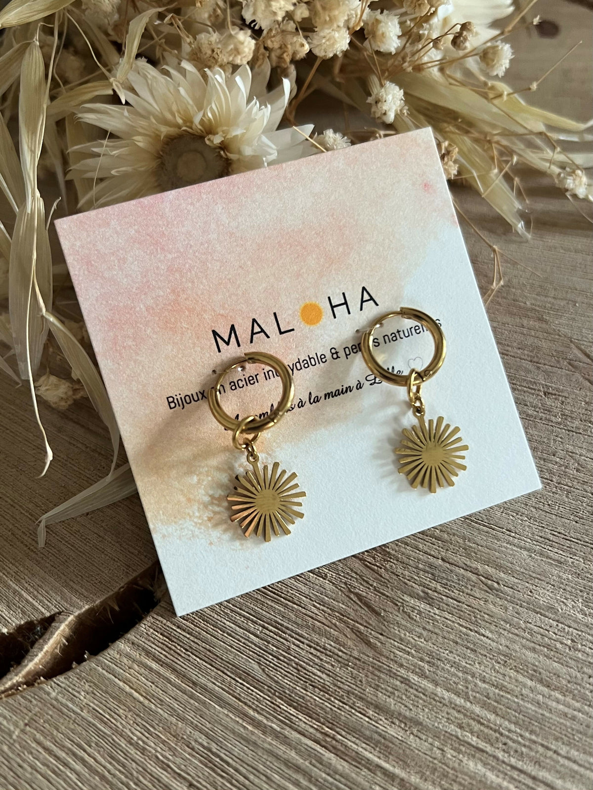 Smooth sun creole earrings