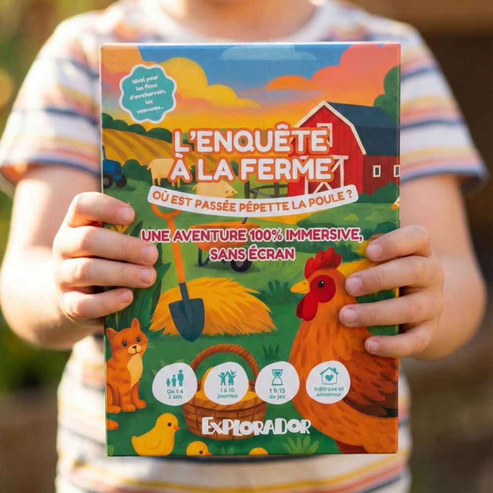 Jeu d'enquête enfant 4-5 ans - Pépette la Poule - Coffret prêt à jouer | Explorador