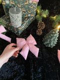 Pink Gingham Large Bow Keychain or Handbag Charm