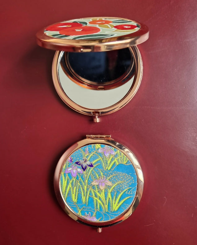 miroir de poche métal décor papjap