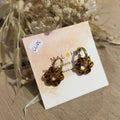 CLIP-ON earrings & their brown-beige flowers