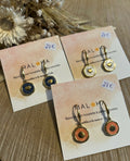 Coloured enamel dangle earrings