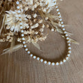 Natural Mother of Pearl & Gold Plated Small Round Bead Necklace