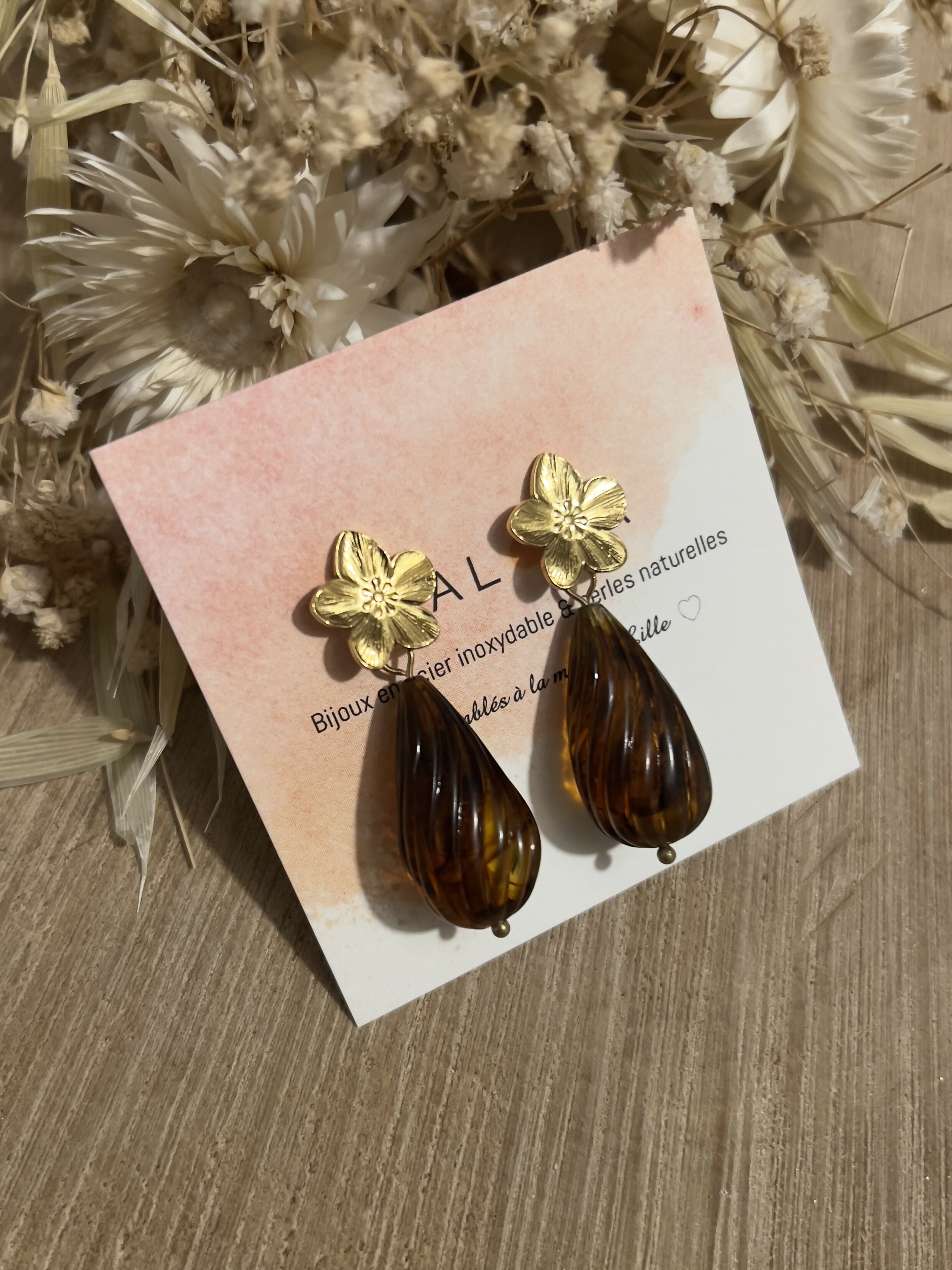 BO small flowers & brown drop